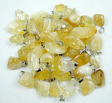 Natural Stone Citrine Irregular Charm Pendant for Jewelry Making
