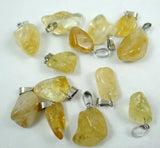 Natural Stone Citrine Irregular Charm Pendant for Jewelry Making