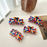 Acetate Check Classic Hair Clip Claw