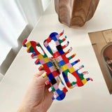 Acetate Check Classic Hair Clip Claw