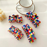 Acetate Check Classic Hair Clip Claw