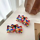 Acetate Check Classic Hair Clip Claw