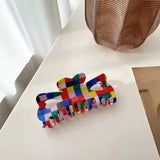Acetate Check Classic Hair Clip Claw