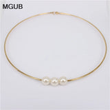 Stainless Steel Beaded Collar Necklace for Women