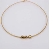 Stainless Steel Beaded Collar Necklace for Women