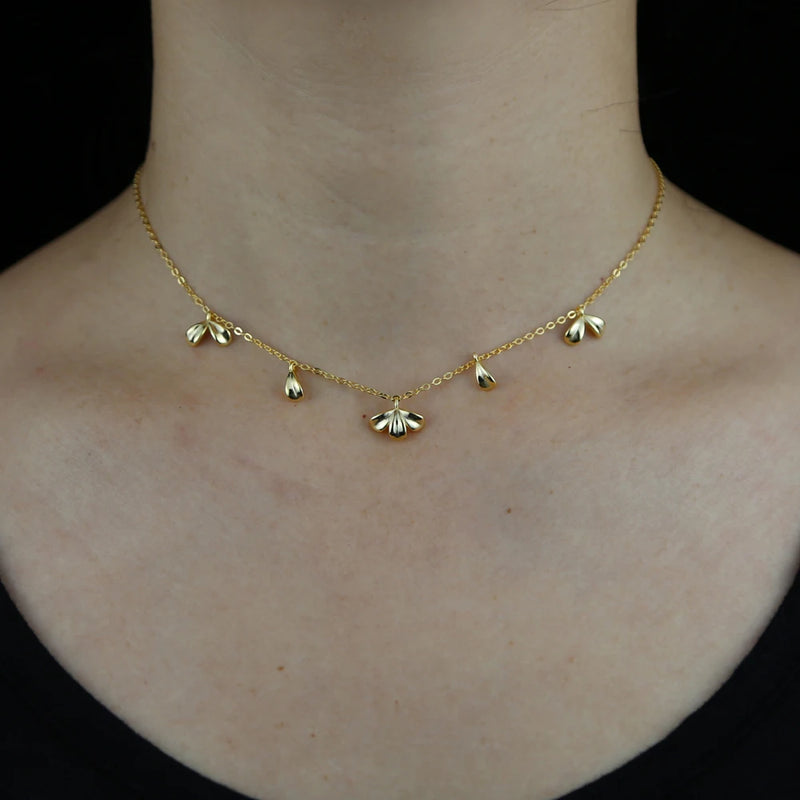 Leaf Charm Choker Necklaces Plated Wedding Jewelry
