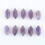 20Pcs Hexagonal Amethysts No Hole Pendant Beads TU3391