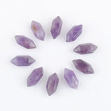 20Pcs Hexagonal Amethysts No Hole Pendant Beads TU3391