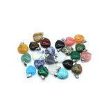 20Pcs Heart Stone Charm Pendant for Jewelry Making 16MM 20MM