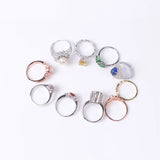 20Pcs Micro-Inlaid Zircon Rings Mix Style High-Quality Wedding Jewelry