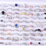 20Pcs Micro-Inlaid Zircon Rings Mix Style High-Quality Wedding Jewelry