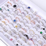 20Pcs Micro-Inlaid Zircon Rings Mix Style High-Quality Wedding Jewelry