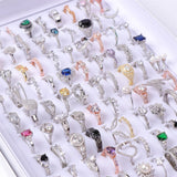 20Pcs Micro-Inlaid Zircon Rings Mix Style High-Quality Wedding Jewelry