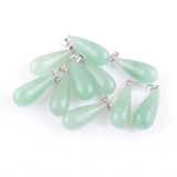 20Pcs Aventurine Water Drop Pendants Natural Stone Jewelry