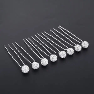 20Pcs Crystal Ball Wedding Hair Pins Clips Bridesmaid Jewelry