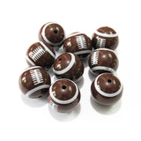 100pcs 20mm Coffee Acrylic Football Beads for Jewelry Making