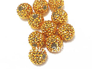 20mm Resin Rhinestone Beads Lot for Chunky Kids Necklace Making