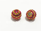 20mm 100pcs/lot Pink Striped Rhinestone Ball Beads
