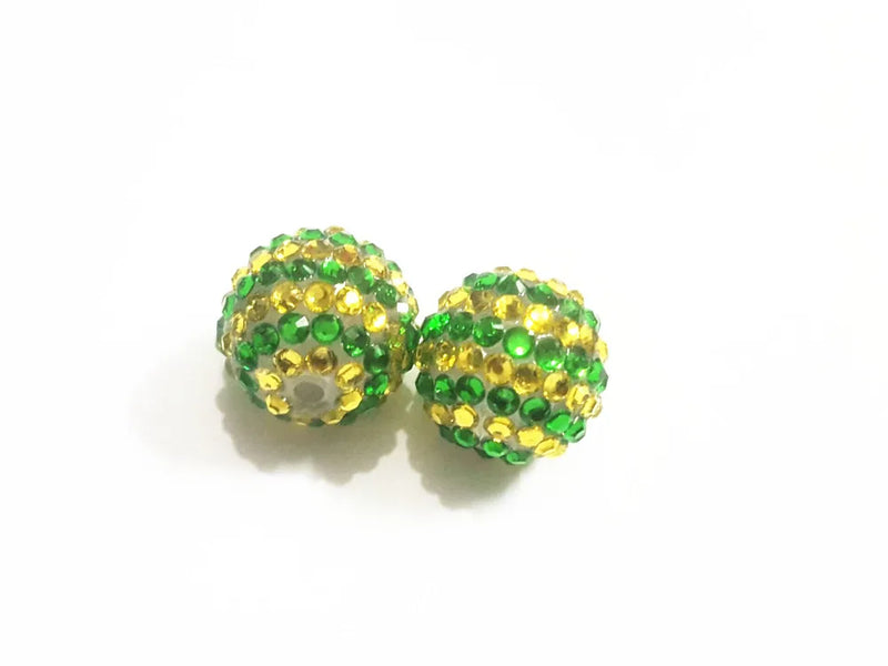 20mm 100pcs Resin Rhinestone Ball Beads, Chunky Beads Kids Jewelry