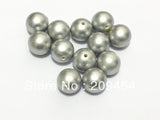 Matte Silvery Chunky Round Pearl Acrylic Beads 100pcs