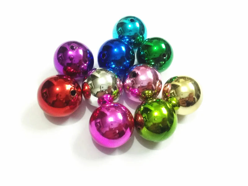 20mm Mixed UV Plated Beads 100pcs