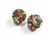 20mm 100pcs/lot Mixed Resin Rhinestone Ball Beads for Kids Jewelry Making