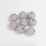 20mm Light Purple AB Resin Rhinestone Ball Beads - Pack of 100