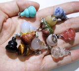 Natural Tiger Eye Stone Gourd Shape Pendant DIY Making Necklace Pendant