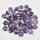 20mm Amethyst Love Stone Bead Pendant Charm Natural Stripe DIY Jewelry Lady Gift