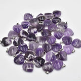 20mm Amethyst Love Stone Bead Pendant Charm Natural Stripe DIY Jewelry Lady Gift