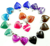 20mm Tiger Eye Crystal Heart Charms Pendant for Jewelry Making