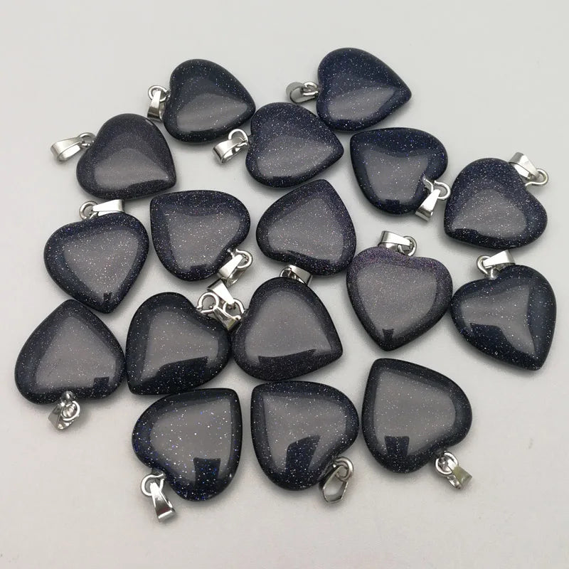 20mm Natural Stone Pendants Charms for Jewelry Making 50pcs