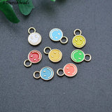 20pc Mix Plated Enamel Smile Face Charms for Jewelry Making