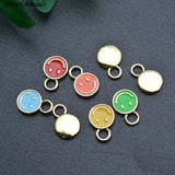 20pc Mix Plated Enamel Smile Face Charms for Jewelry Making