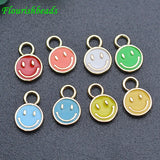 20pc Mix Plated Enamel Smile Face Charms for Jewelry Making