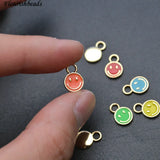 20pc Mix Plated Enamel Smile Face Charms for Jewelry Making