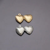 20pc DIY Heart Photo Frame Charms Locket Pendant Jewelry Making Family Memories