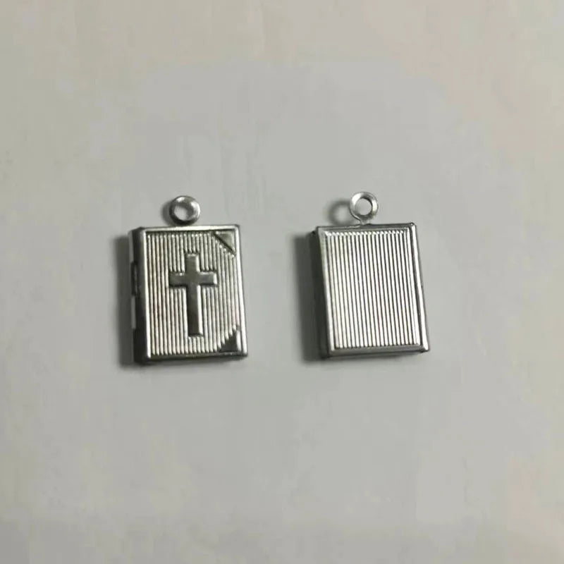 Jesus Cross Photo Frame Stainless Steel Charms Locket Pendant