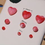 20pcs Acrylic Heart Shape Balls Nose Barbell Earring Piercings Jewelry