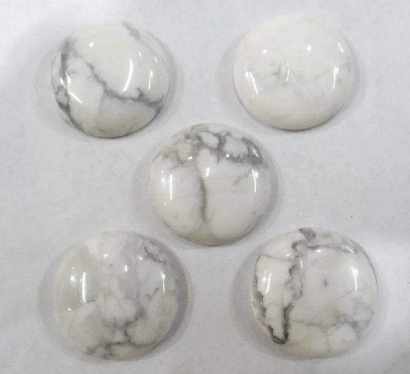 20pcs Natural Howlite Round Cabochons 25mm DIY Jewelry Making Beads