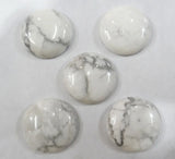 20pcs Natural Howlite Round Cabochons 25mm DIY Jewelry Making Beads