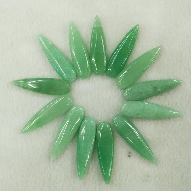 Natural Green Aventurine Water Drop Pendants Charms for Jewelry Making