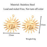 20pcs Smile Face Sun Stainless Steel Charms for DIY Necklace Bracelet Crafts