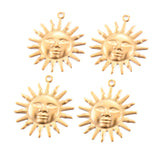 20pcs Smile Face Sun Stainless Steel Charms for DIY Necklace Bracelet Crafts