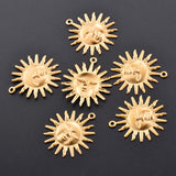 20pcs Smile Face Sun Stainless Steel Charms for DIY Necklace Bracelet Crafts