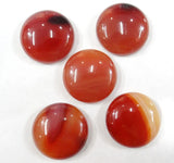 20pcs Natural Stone Round 25mm Cabochons Red Stone Beads DIY Jewelry Making