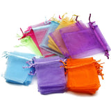 20pcs Random Sizes Drawstring Organza Jewelry Packaging Bags