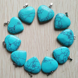 20pcs Stone Heart Charms Pendants for Jewelry Making 25mm