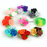 20pcs/lot 25mm Mixed Polymer Clay Flower Beads for DIY Jewelry Making