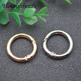 20pcs/lot 25x25mm Plated O Ring Openable Round Spring Clasp Carabiner Keychains